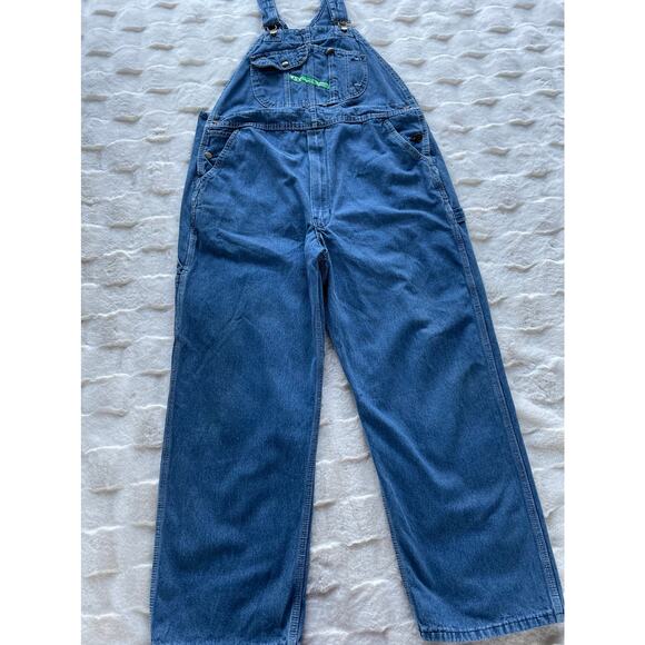 🔥Vintage Key Imperial Denim Carpenter Bib Overalls Farmer Barn Work Western - Picture 2 of 14